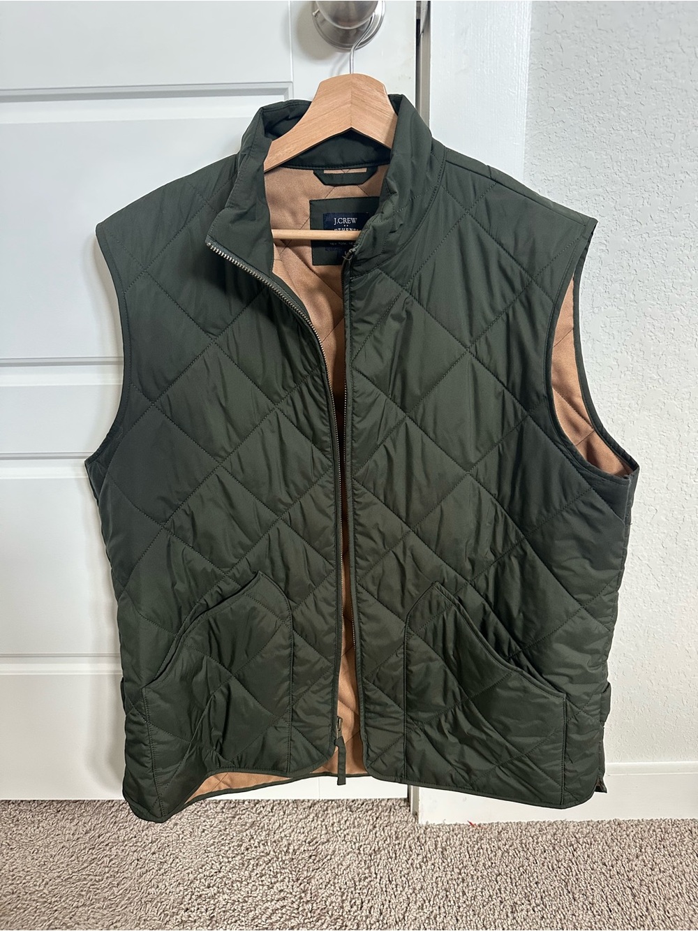J. Crew Walker  Vest - Olive/Tan